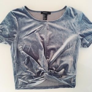 Blue Velvet Crop Top